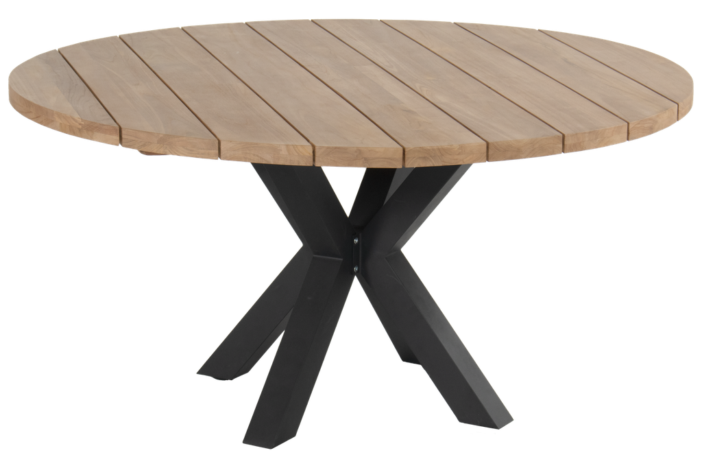 Table Stephanie black alu/teak 150