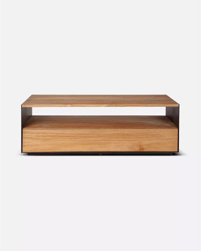 Coffee table Geox 120 teak/iron