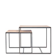 Side tables Two teak/iron