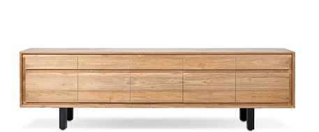 Sideboard Lox 257x74x45 teak/iron legs