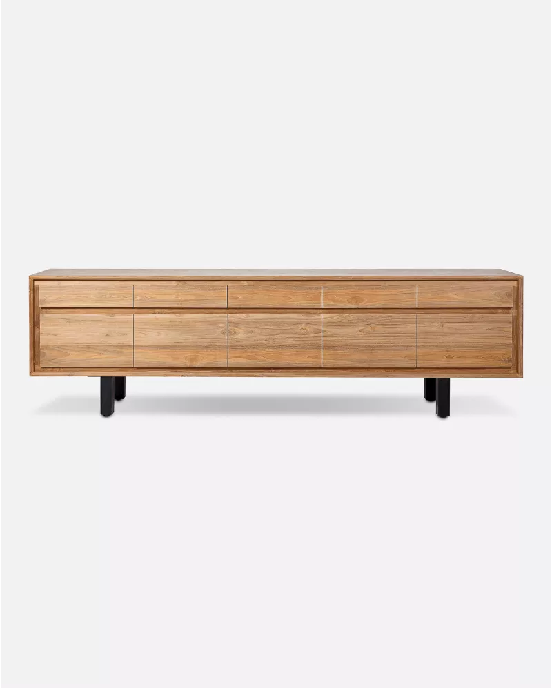 Sideboard Lox 257x74x45 teak/iron legs