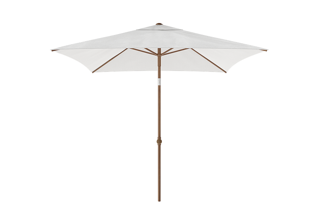 Umbrella Malibu alu teak/white 200x200 or round 250