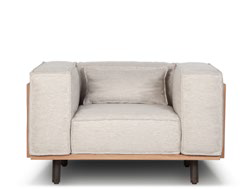 Vivaldi 1-seater natural linen - teak