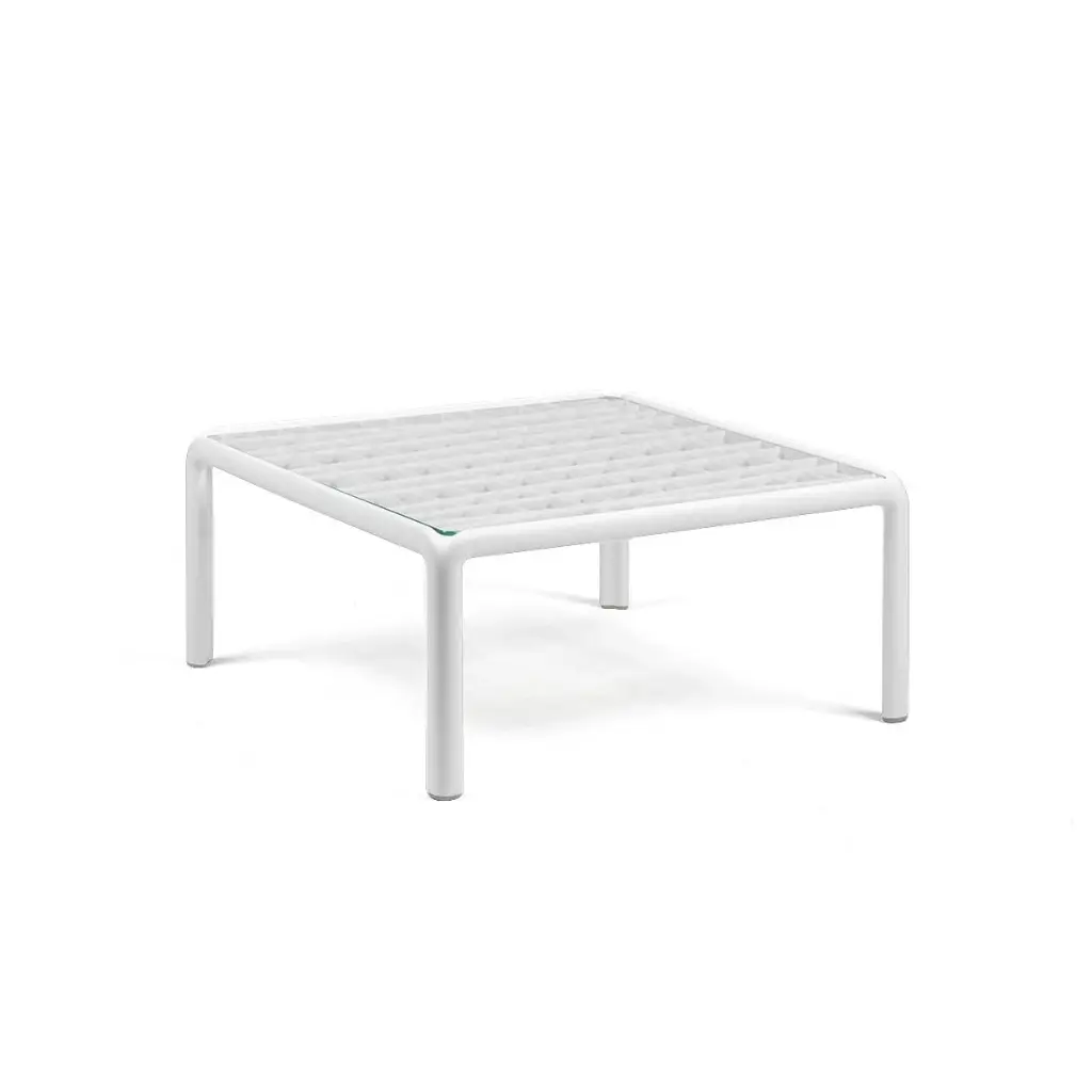 Komodo Coffee table white with glass 