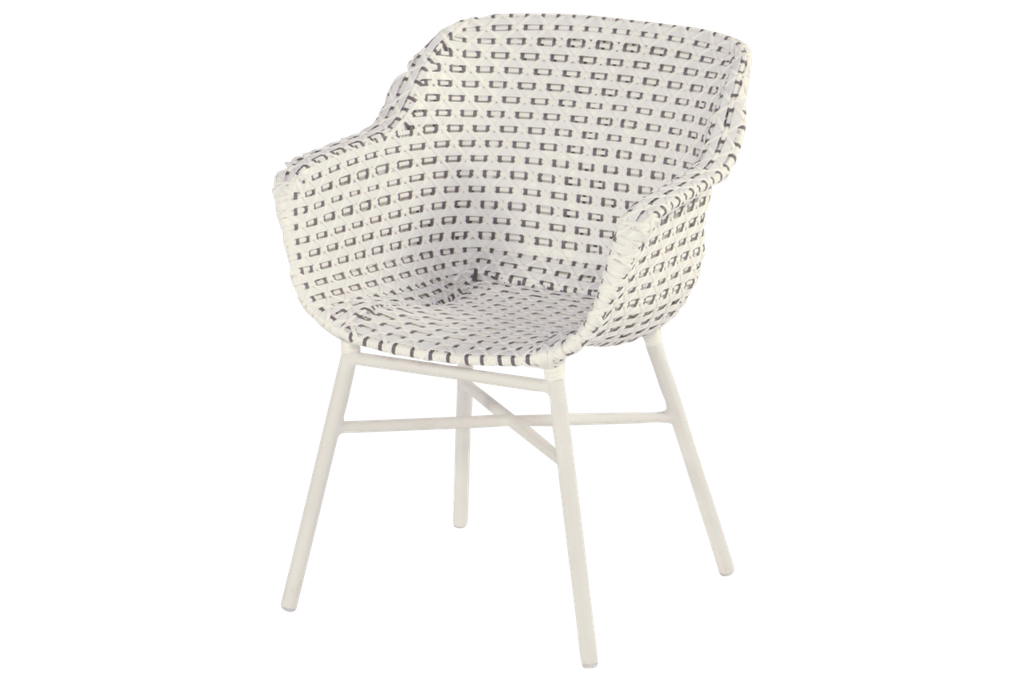 Outdoor dining chair Delphine wicker white/white