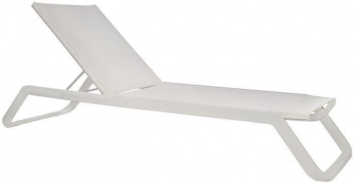 Sunlounger Vila white alu