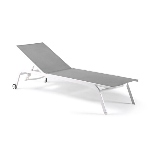 Sunlounger Navarro alu white/light grey