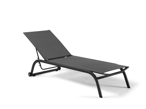 Sunlounger Zaragoza alu carcoal/silver grey