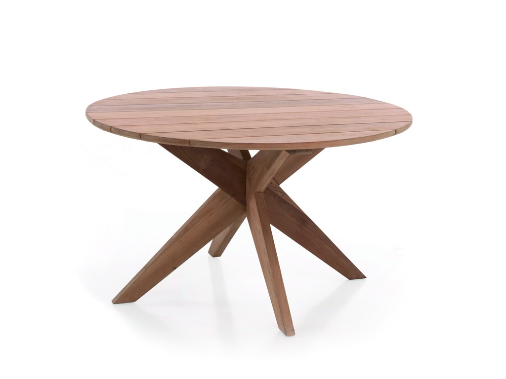 Outdoor dining table Java teak round 135cm