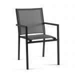 Outdoor dining chair Bari alu charcoal/anthracite 