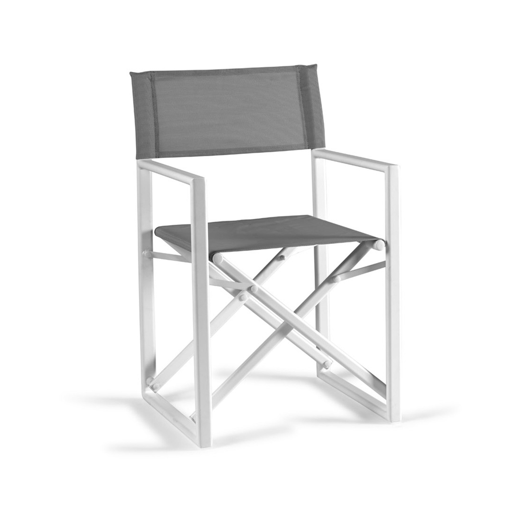 Outdoor folding chair Javea alu white/light grey
