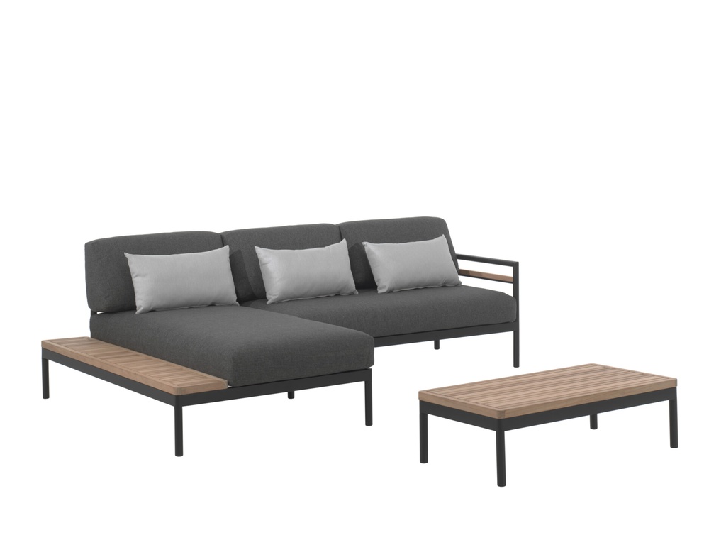 Outdoor loungeset Natal alu charcoal/teak