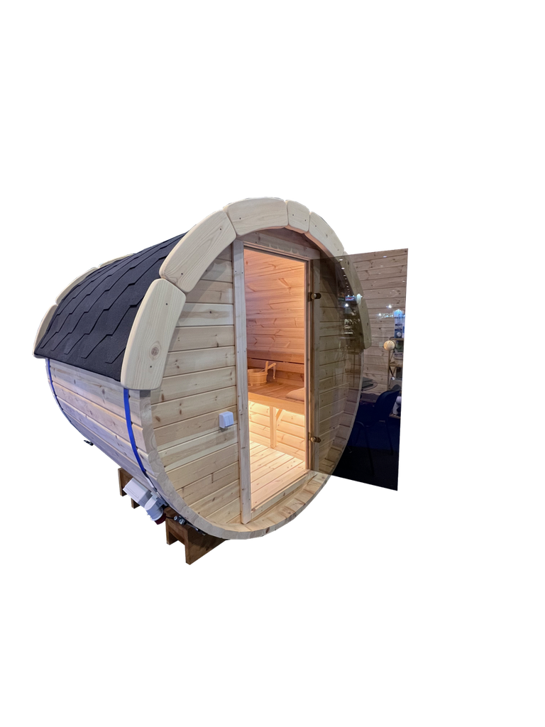 Sauna Barrel round 197x170cm 3 persons with panoramic window