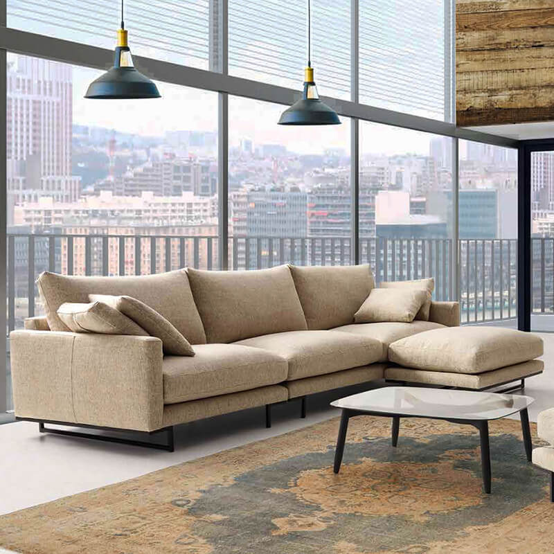 Sofa Chocolate 3-seater 240cm + pouf 80x73