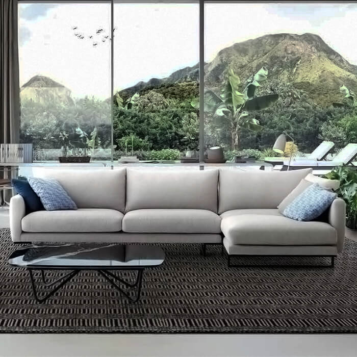 Corner Sofa Chocolate 3 seater 190cm + Chaise longue 110x175cm