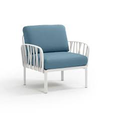 Komodo 1-seater white/blue sunbrella fabric