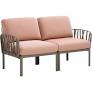 Komodo 2-seater taupe/pink