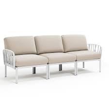 Komodo 3-seater white/beige sunbrella fabric