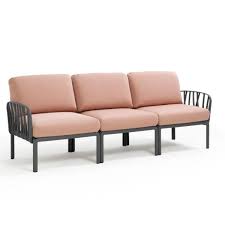 Komodo 3-seater anthracite/pink