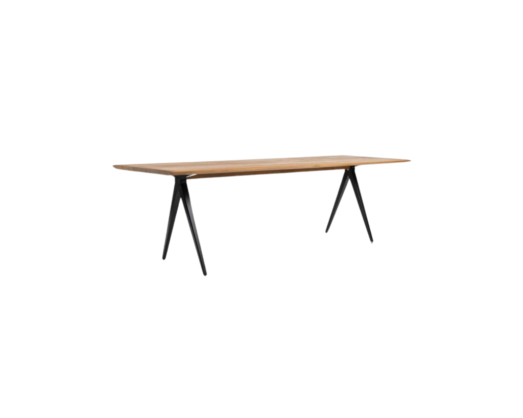 Dining table Liku iron/teak 200x90cm