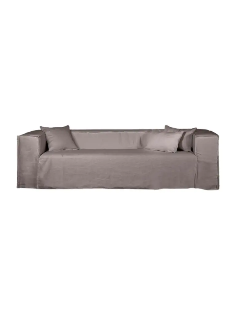 Sofa 3-seater Strozzi taupe linen 260x95cm