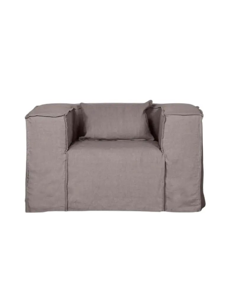 Sofa 1-seater Strozzi taupe linen 