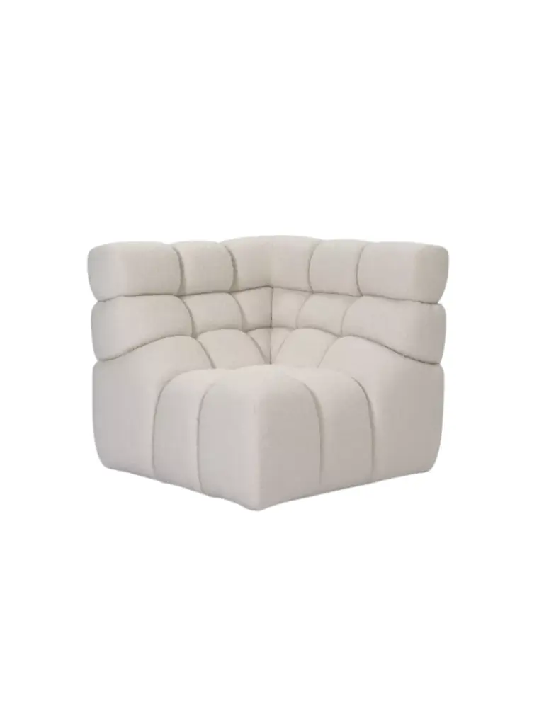 Corner Sofa Chopin white bouclé 93x93cm