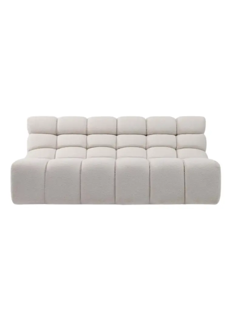 Sofa 2-seater Chopin white bouclé 190x93cm