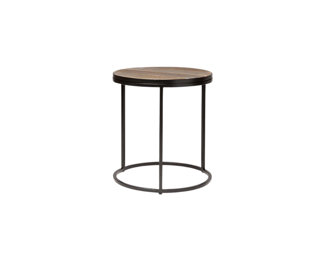 Side table Rengar iron/leather 45cm