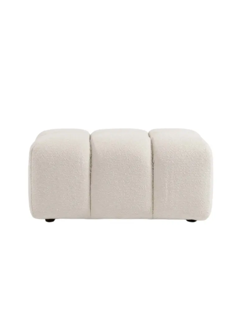 Pouf Chopin white bouclé 89x69cm