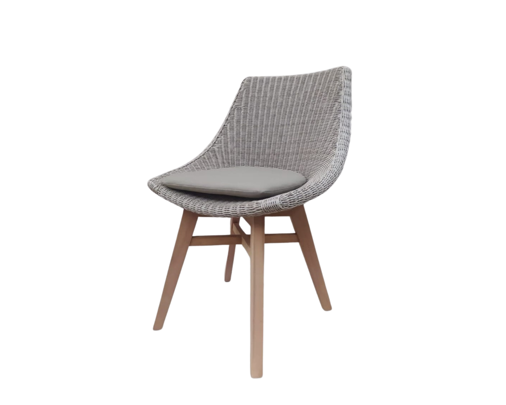 Outdoor dining chair Obi wicker white
