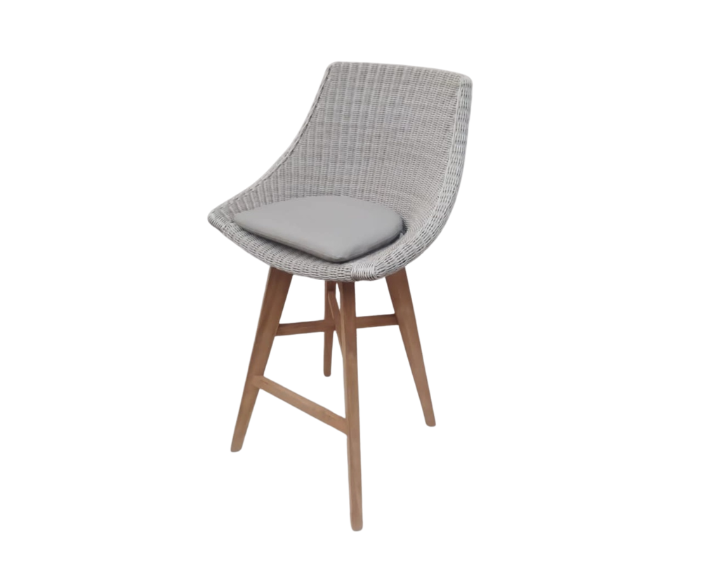 Outdoor bar chair Obi wicker white