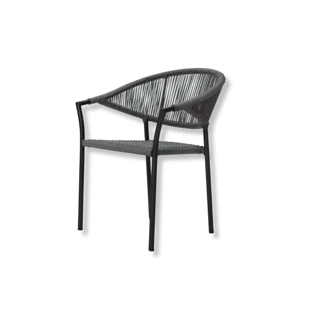 Outdoor chair Bayo alu/rope dark grey