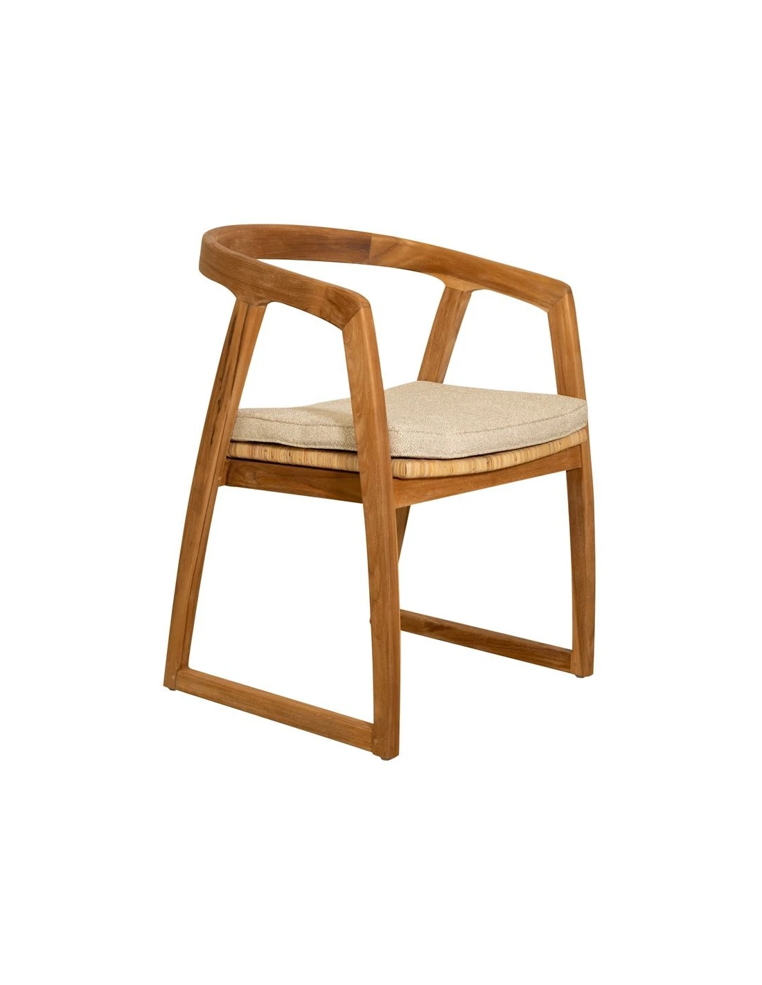 Dining chair Hayus teak - ratan - cushion