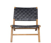 Lounge chair Belt black/teak