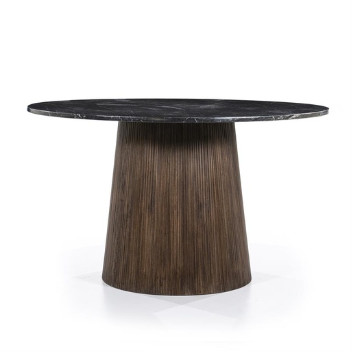 Dining table Maxim round 130 black marble/mango