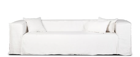 Strozzi 3-seater sofa white linen