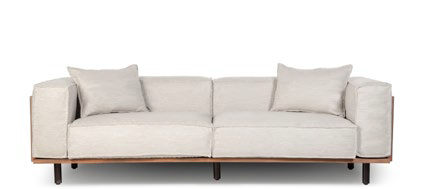 Vivaldi sofa 3-seater natural linen - teak