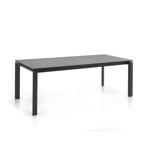 Outdoor dining table Bettini alu charcoal/ ceramic anthracite - extensible 220-280x100