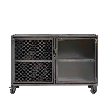 Bar Cabinet grey steel 120x45x80cm