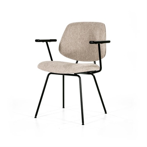 Dining chair Lynn with armrests beige