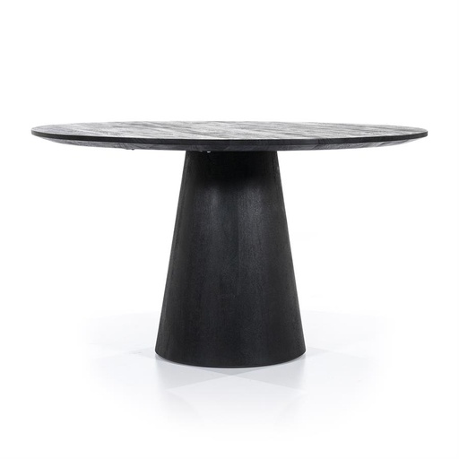 Dining table Aron round 130cm black mango