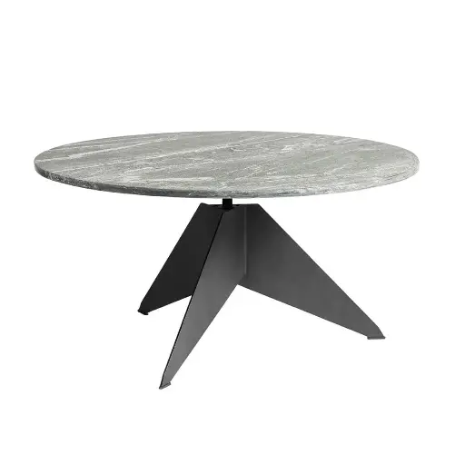 Coffee table Sway iron/stone round 90cm