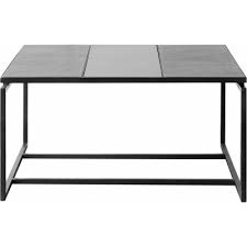 Coffee table Austin square iron/leather 90x90cm