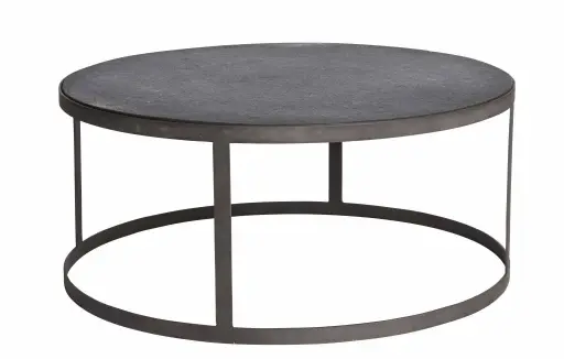 Coffee table Low iron/stone round 82cm
