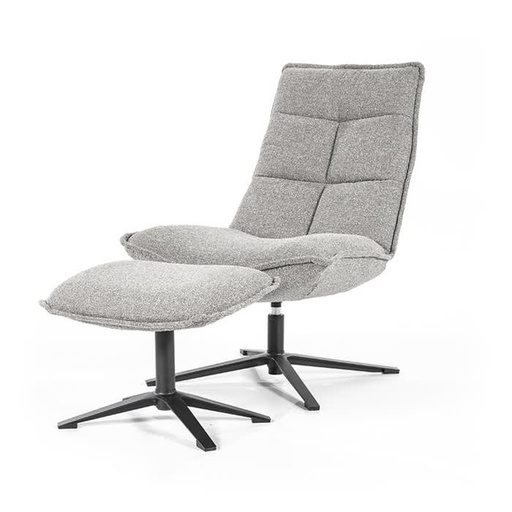 Relax chair Marcus light grey with pouf