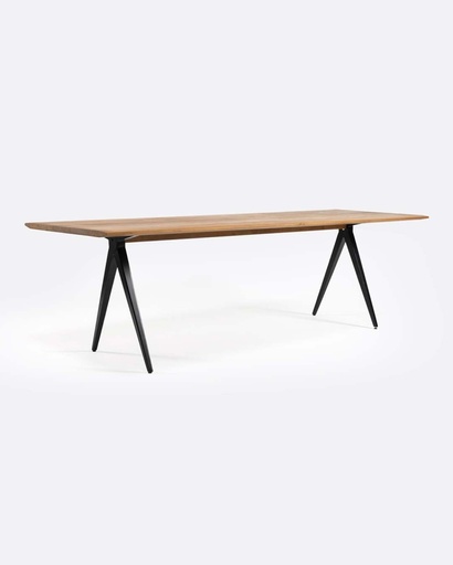 Dining table Liku iron/teak 140x80cm