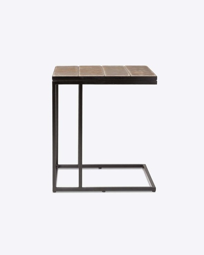 Side table Rengar iron/leather 45x40cm