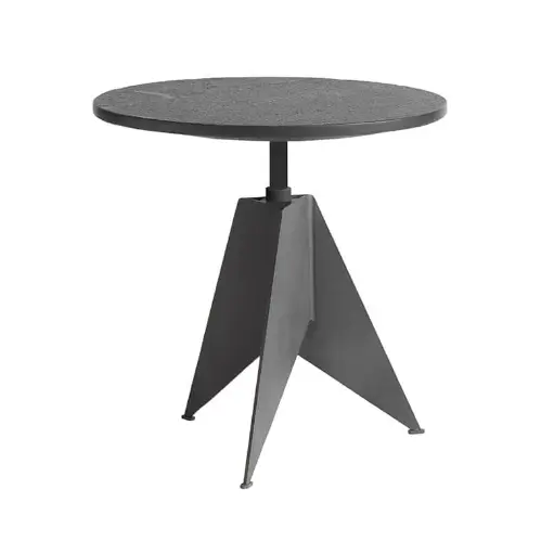 Side table Sway iron/black stone 45x50cm