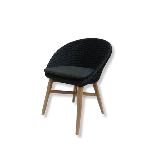 Outdoor dining chair Aru rope black
